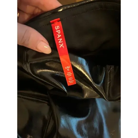 NWT SPANX Women's Faux Patent Leather Leggings - Picture 5 of 5